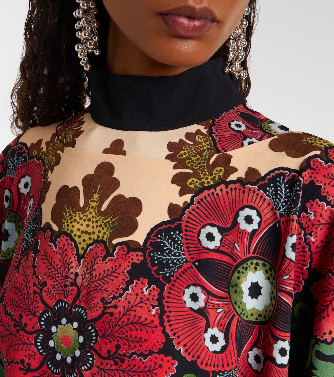Printed fringed poncho | La DoubleJ
