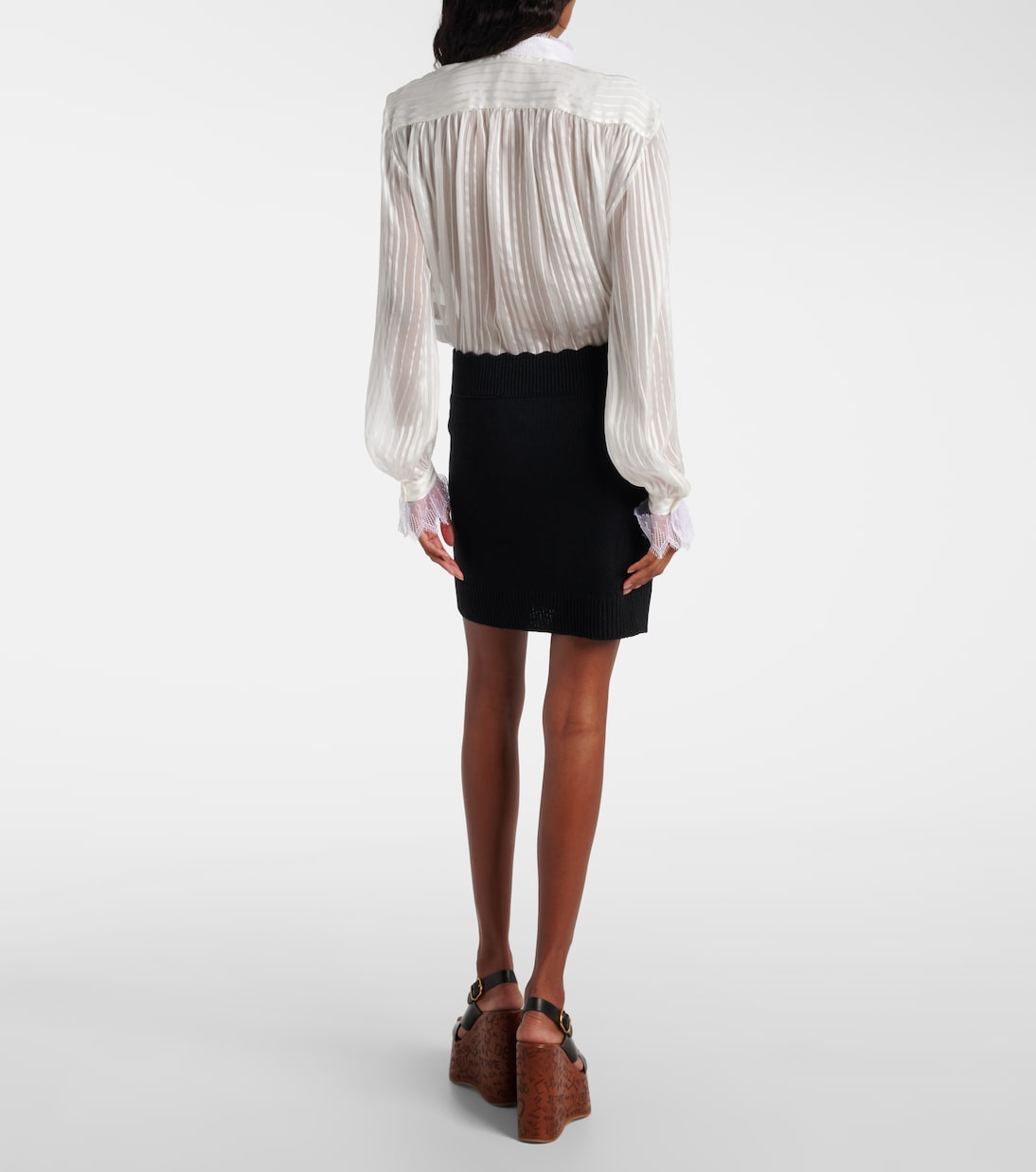 Ribbed-knit wool and cashmere miniskirt | Chloé