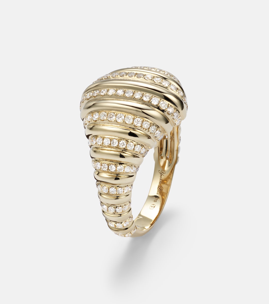 9kt gold pinky ring with diamonds | Yvonne Léon