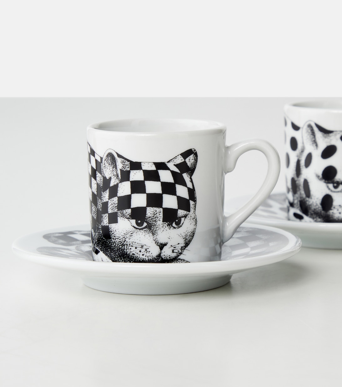 Set de 2 tazas y platillos High Fidelity de porcelana | Fornasetti