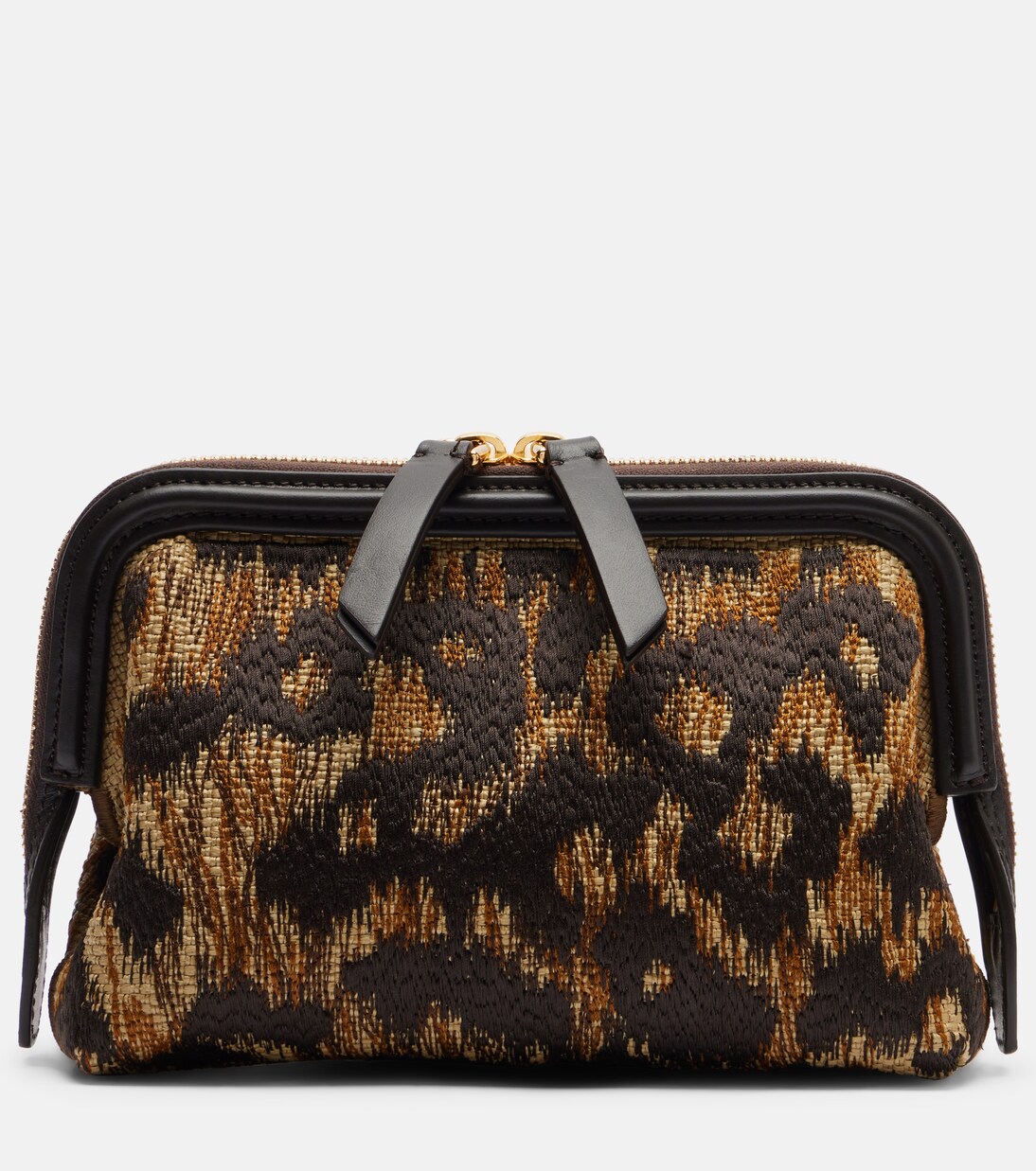 Doc leather-trimmed raffia-effect crossbody bag | Etro