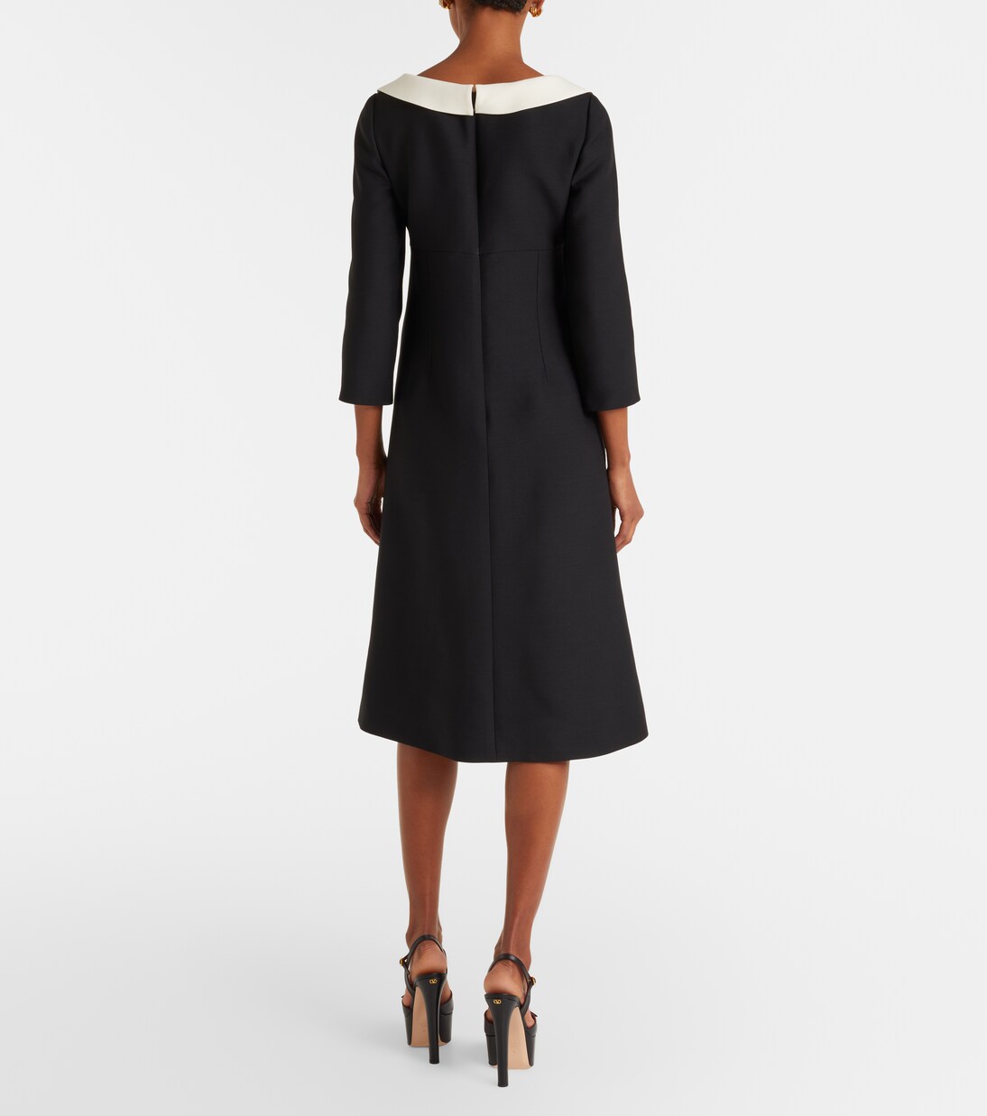 Vestido midi crepé couture | Valentino