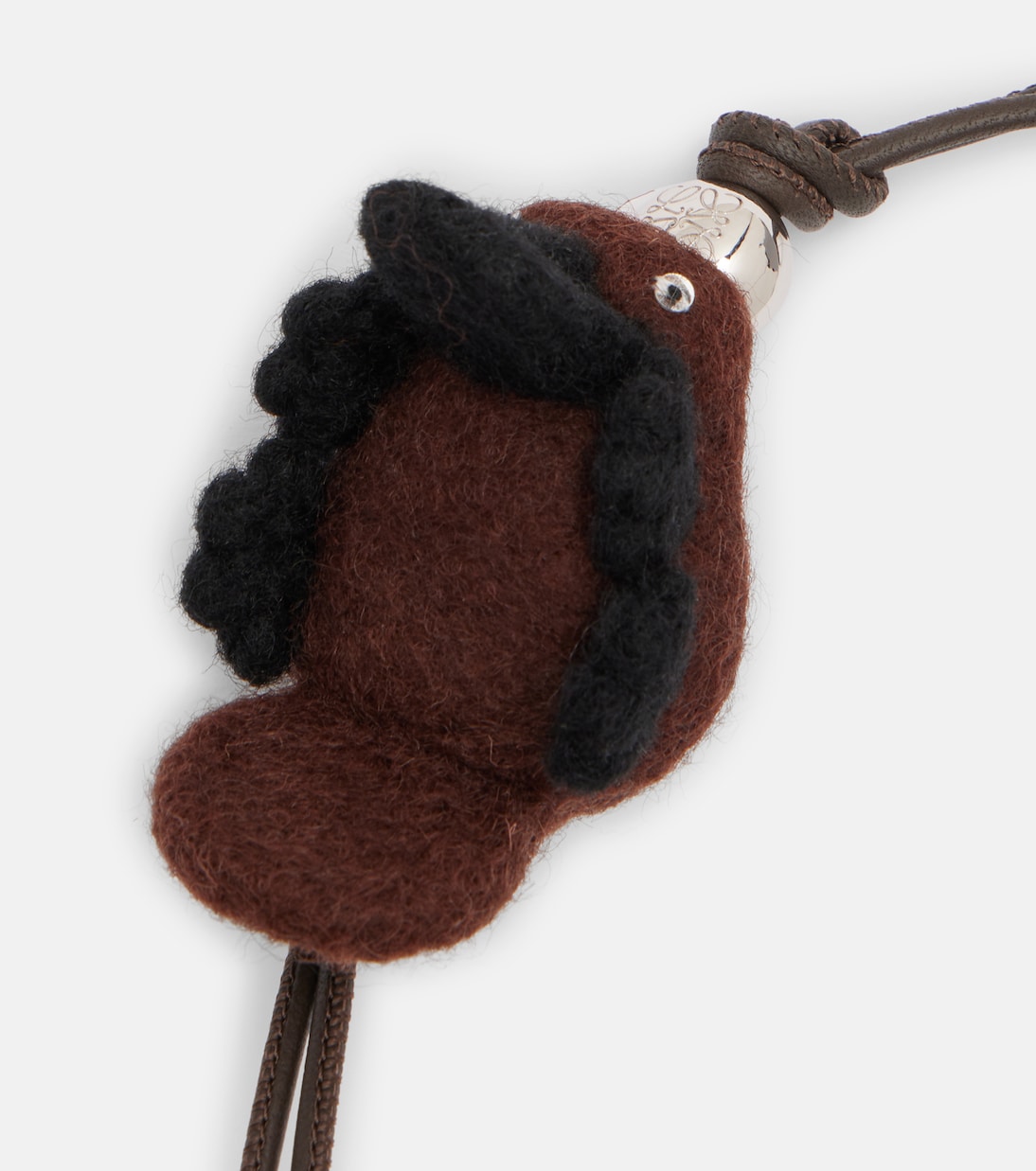 Leather-trimmed wool bag charm | Loewe