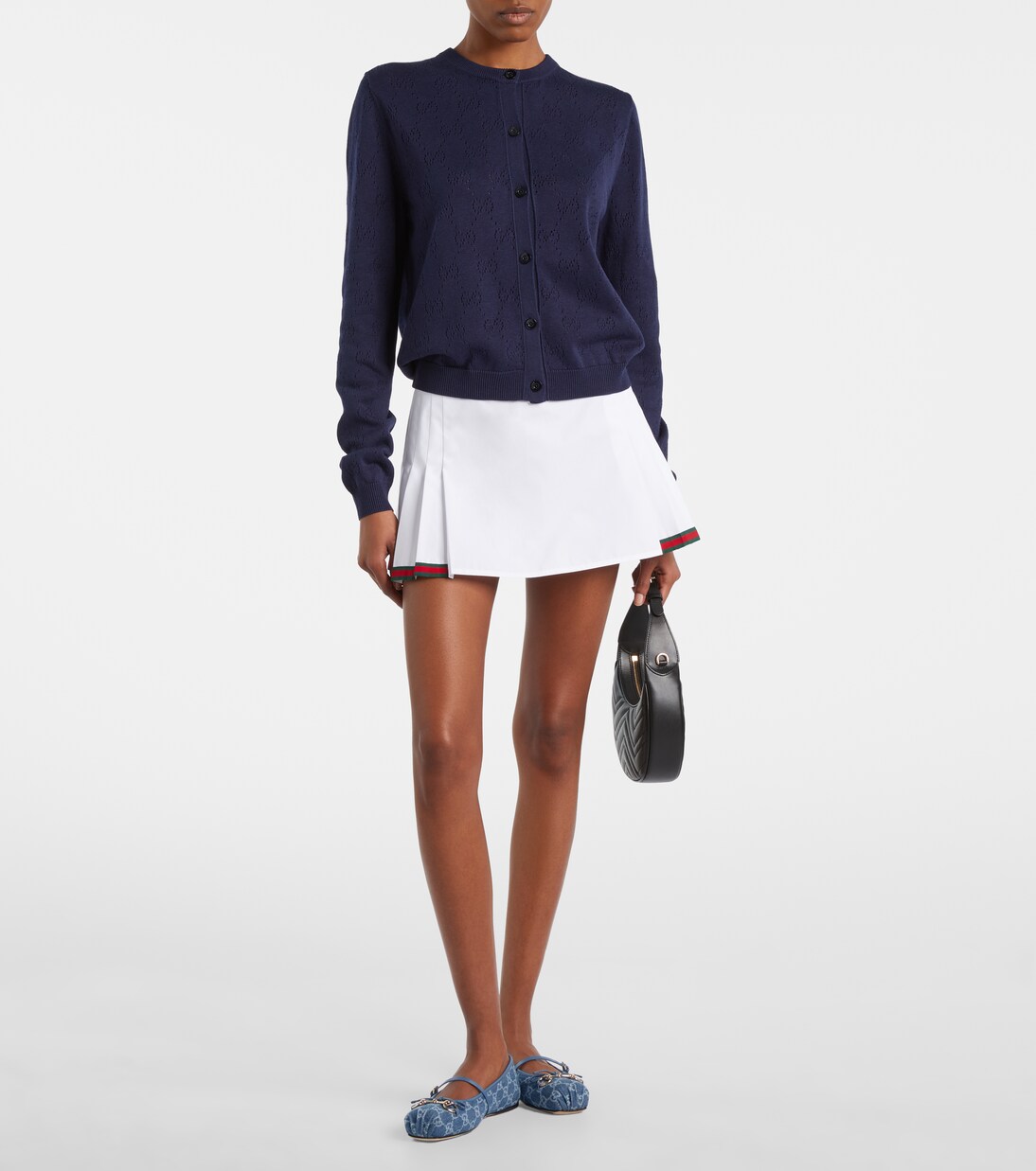 Cardigan GG in seta e cotone | Gucci