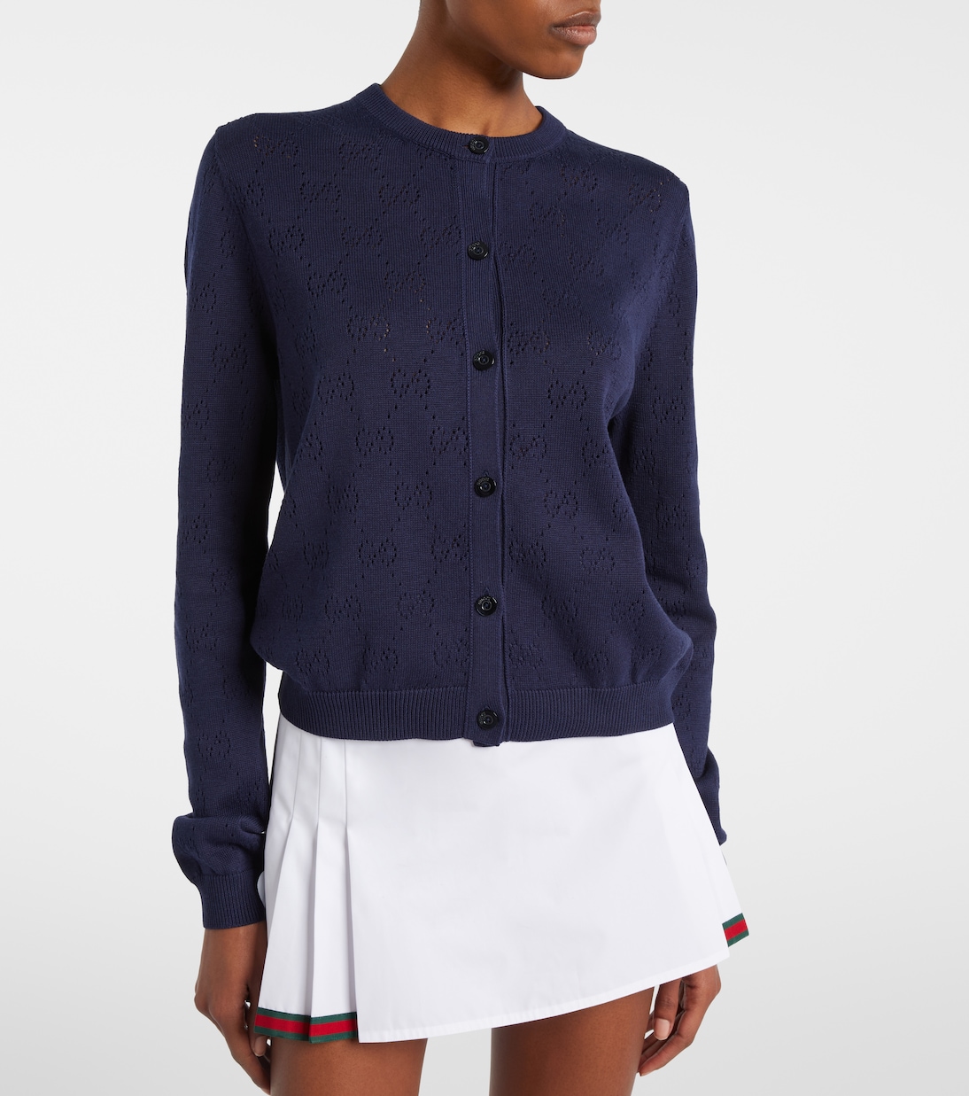 Cardigan GG in seta e cotone | Gucci