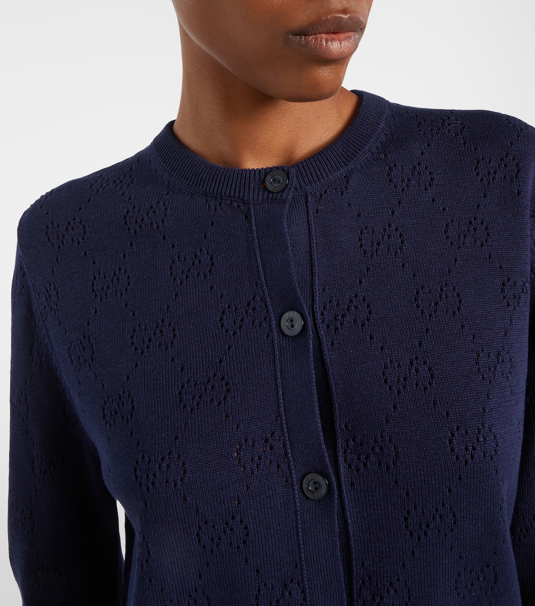 Cardigan GG in seta e cotone | Gucci