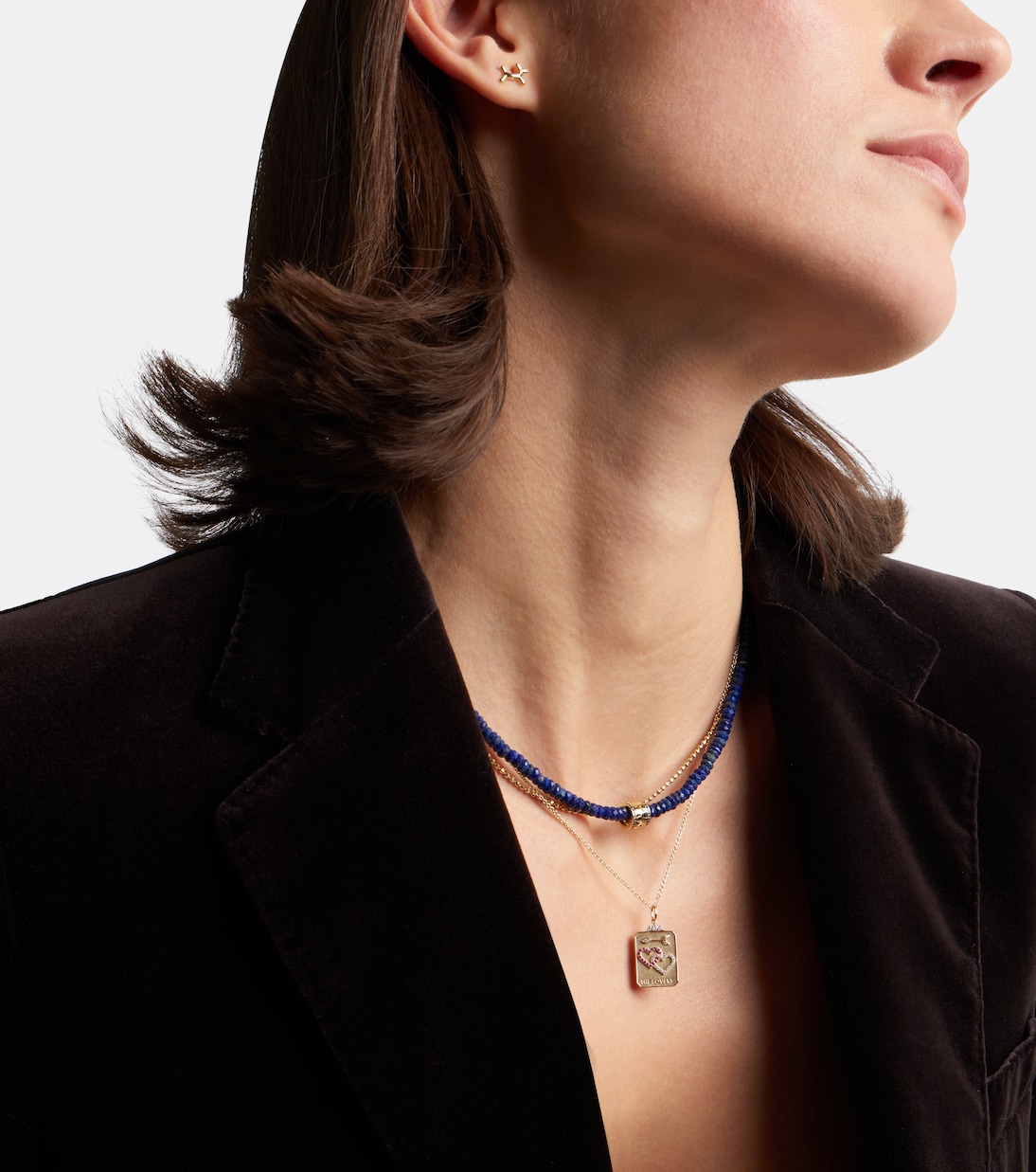Collier en or 14 ct, lapis lazuli et diamants | Sydney Evan