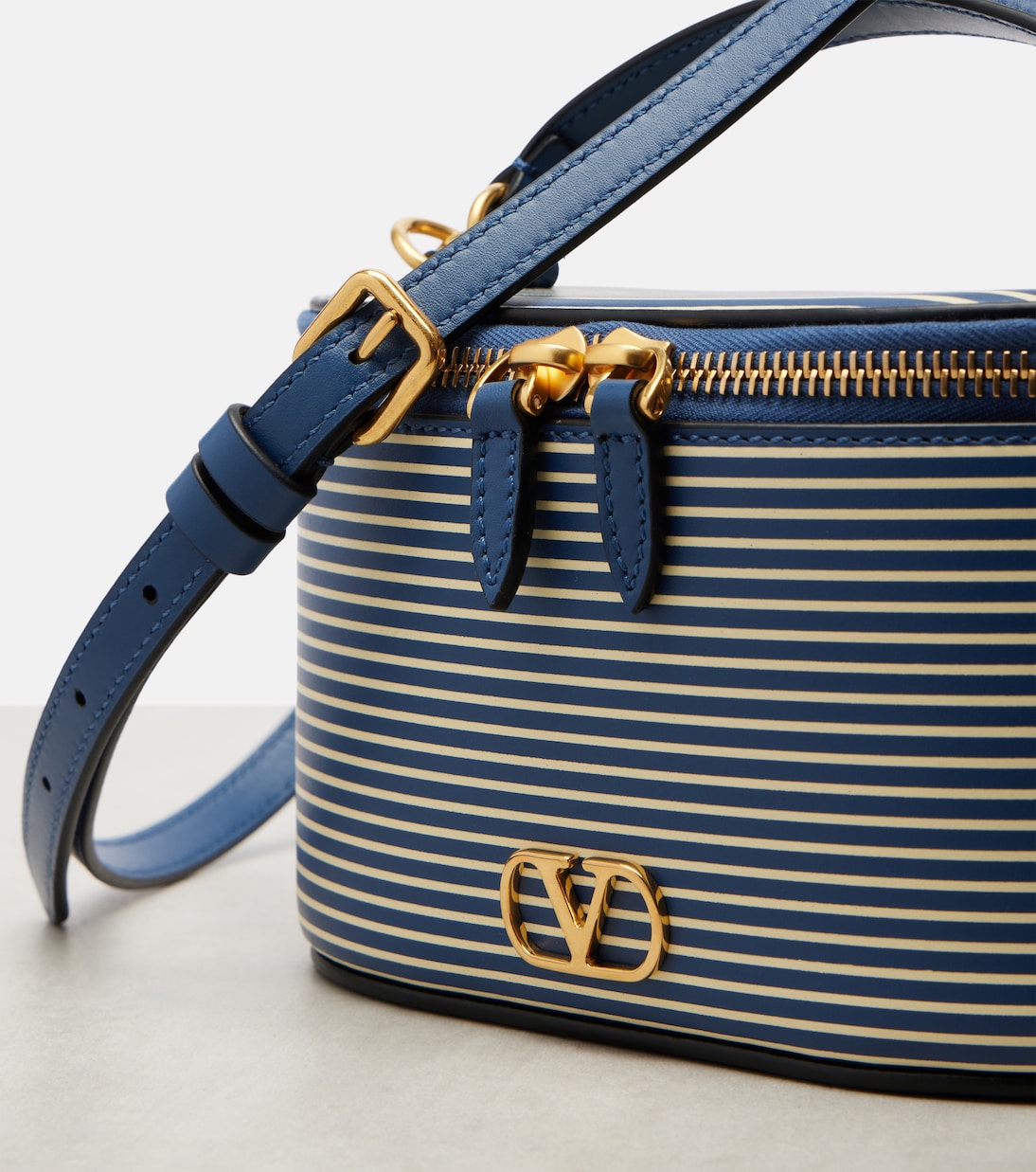 VLogo Mini striped leather vanity bag | Valentino Garavani