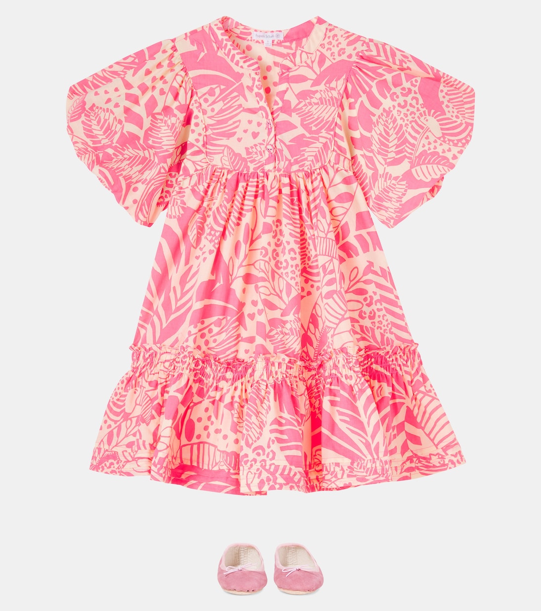 Robe Cruz en coton à fleurs | Poupette St Barth Kids