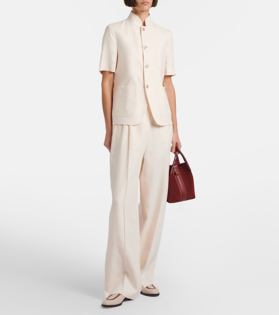 Lodger linen and wool wide-leg pants | Loro Piana