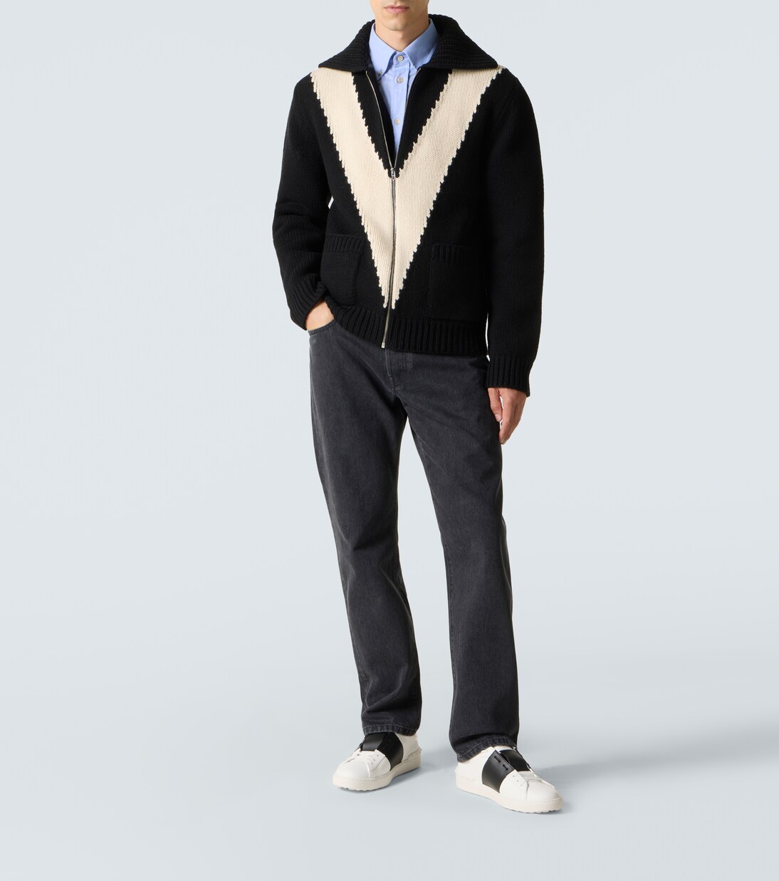 Open leather sneakers | Valentino Garavani