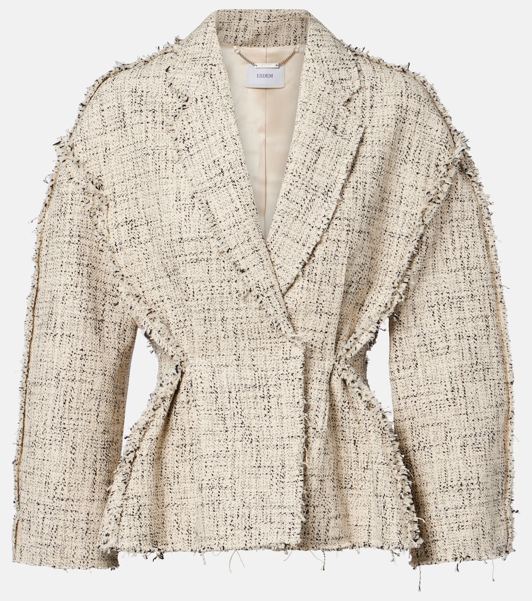 Cotton-blend tweed peplum jacket | Erdem