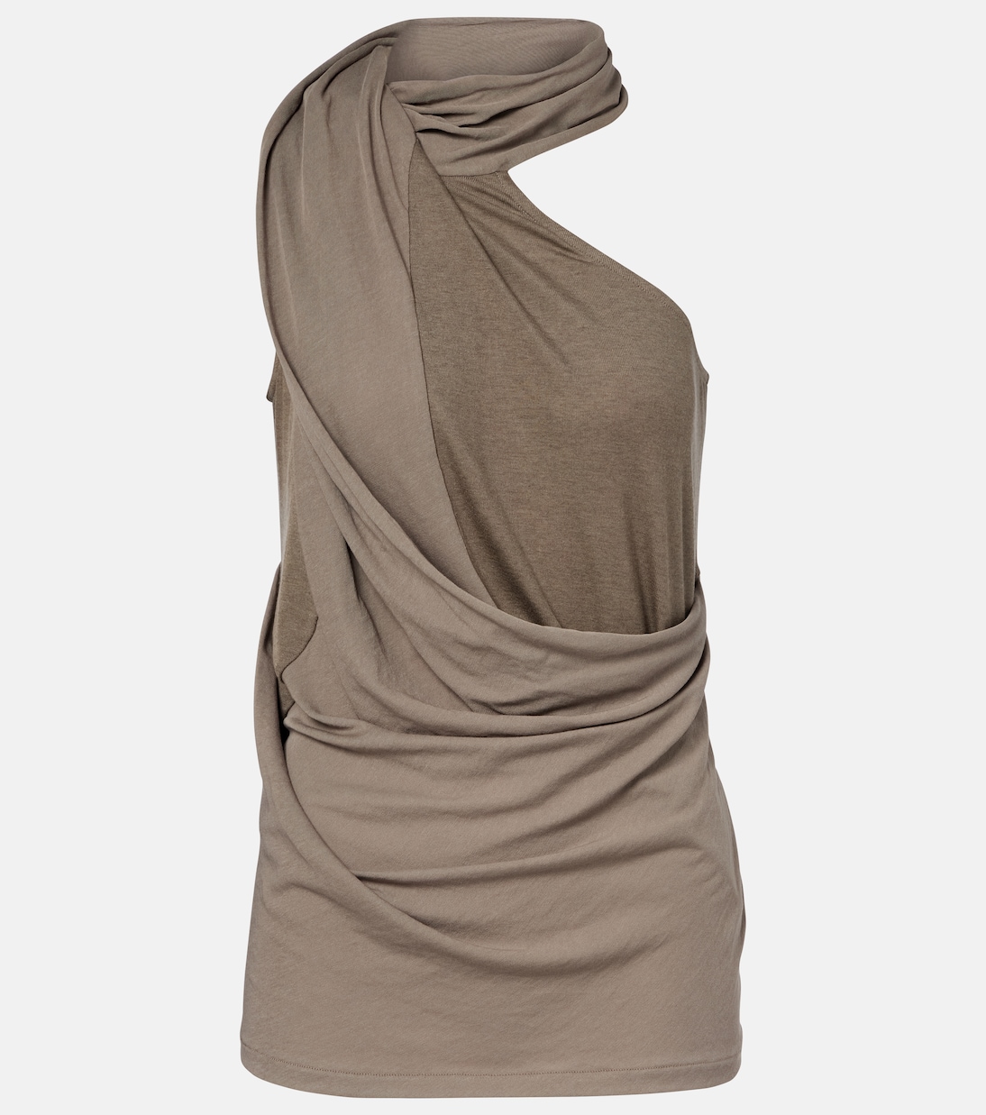 Draped halterneck cotton-blend top | Entire Studios