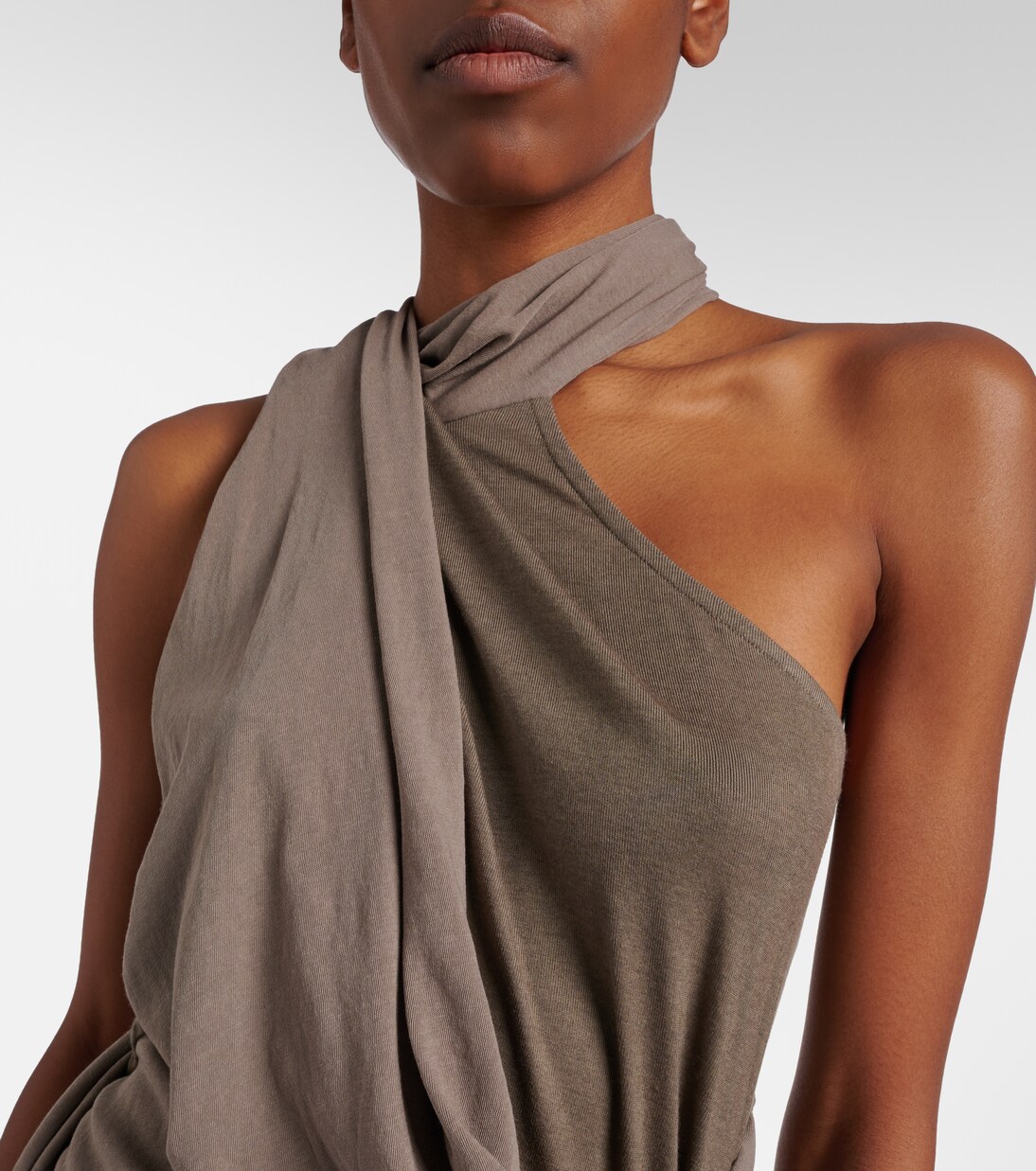 Draped halterneck cotton-blend top | Entire Studios