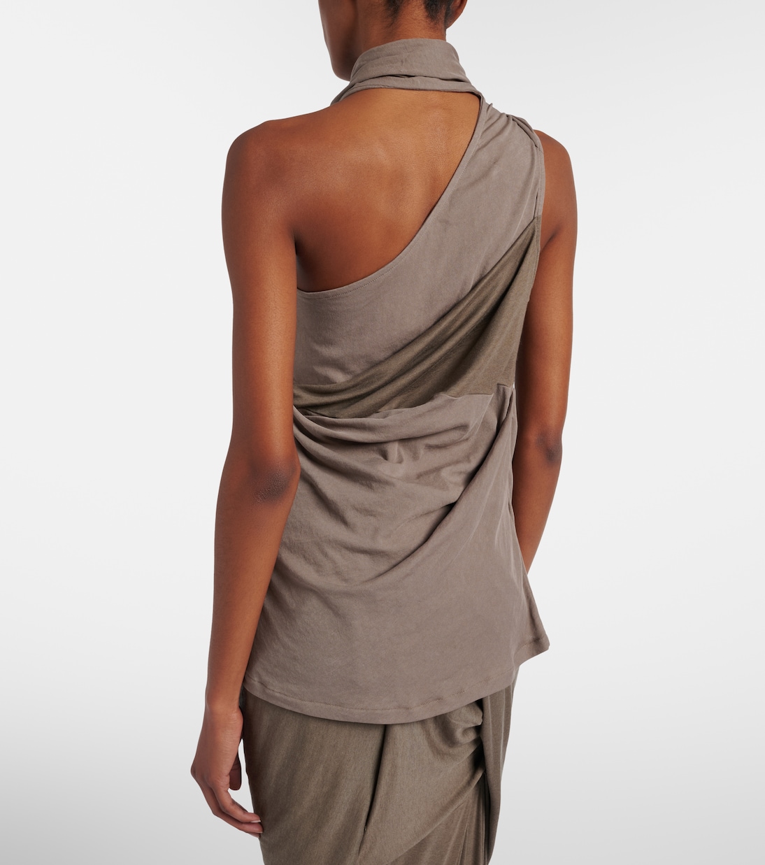 Draped halterneck cotton-blend top | Entire Studios
