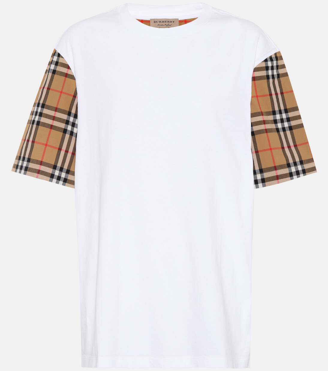 Vintage Check cotton T shirt in white Burberry Mytheresa