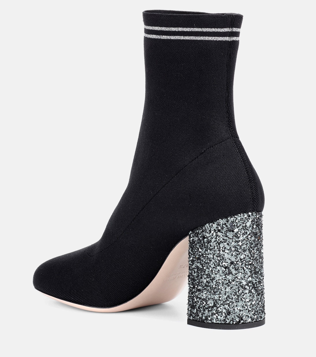 Stivaletti a calza con glitter | Miu Miu