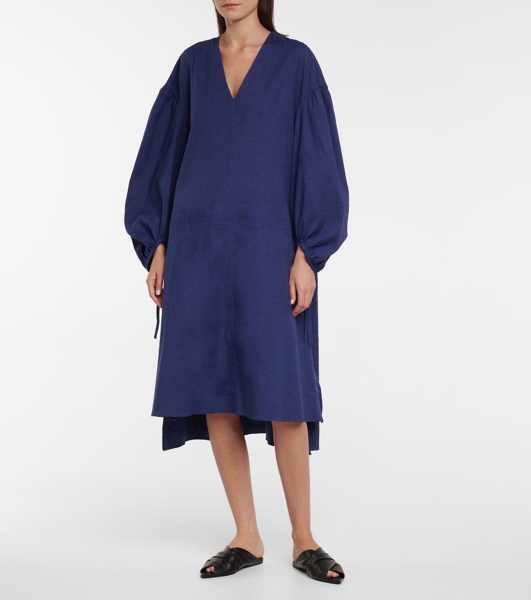 Duna linen-blend midi dress | Joseph
