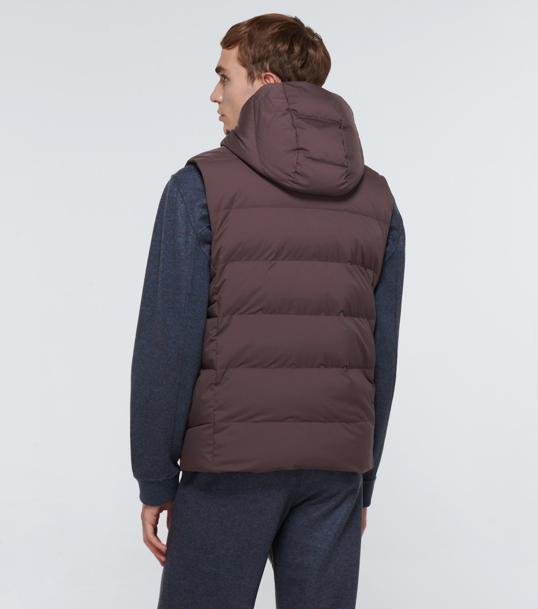 Chaleco con capucha de plumas | Loro Piana