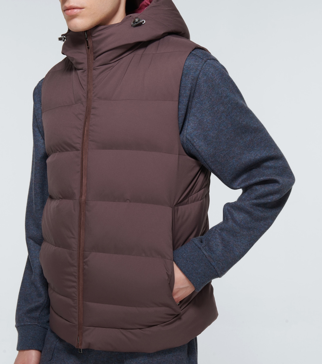 Chaleco con capucha de plumas | Loro Piana