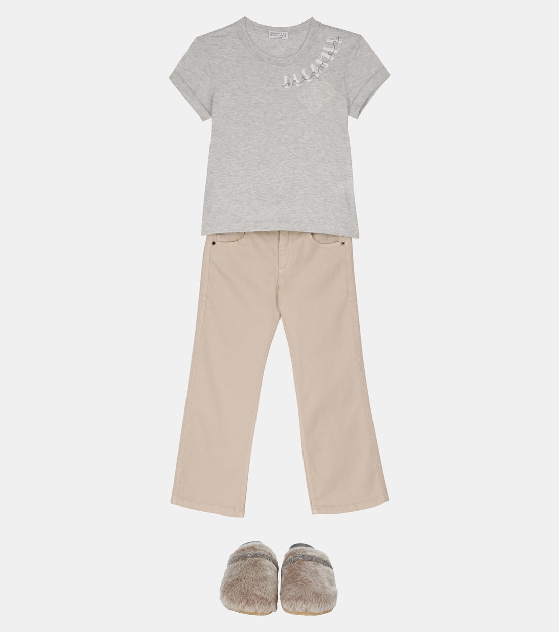 Camiseta de algodón estampada | Brunello Cucinelli Kids