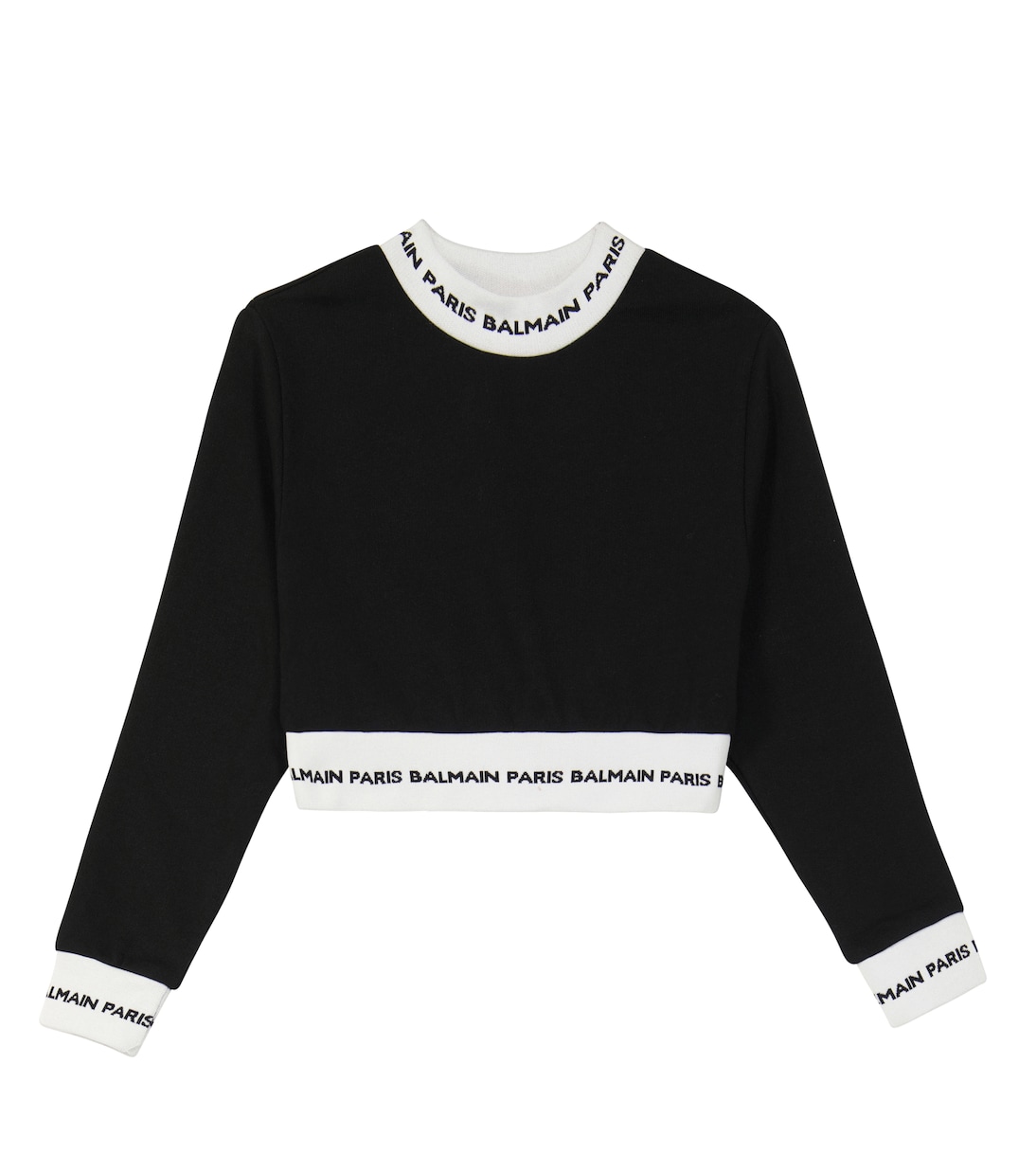 Cropped-Pullover aus Baumwolle | Balmain Kids