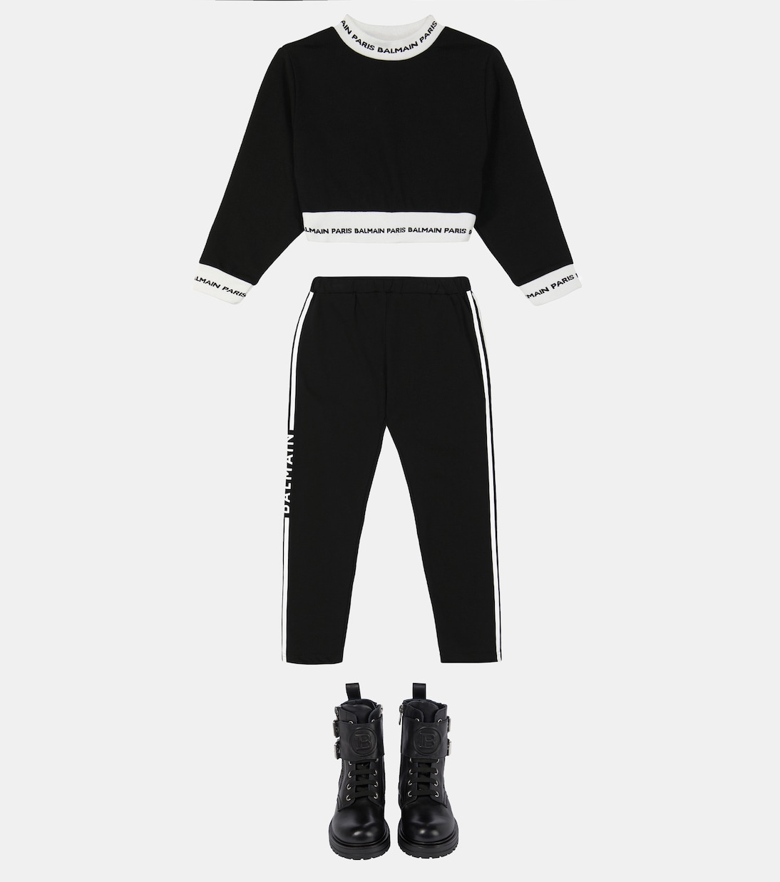 Cropped-Pullover aus Baumwolle | Balmain Kids
