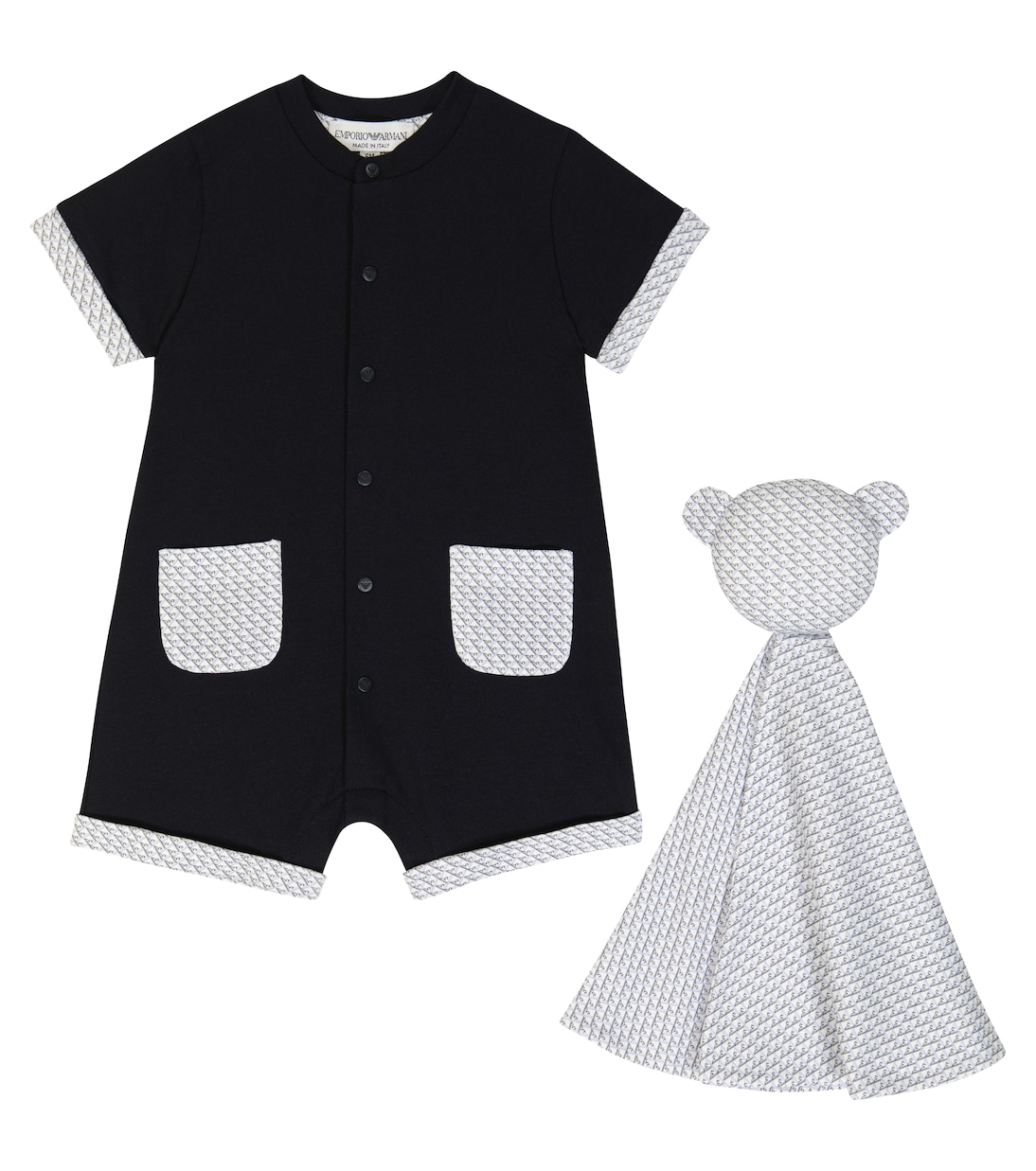 Bébé – Set combi-short et bavoir en coton | Emporio Armani Kids