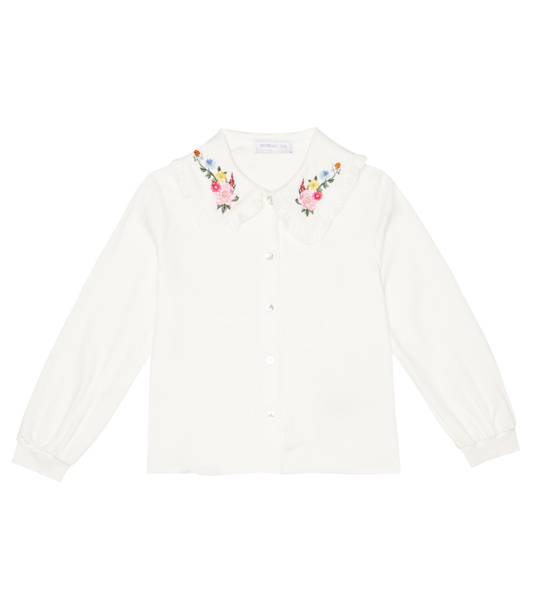 Besticktes Hemd aus Twill | Monnalisa