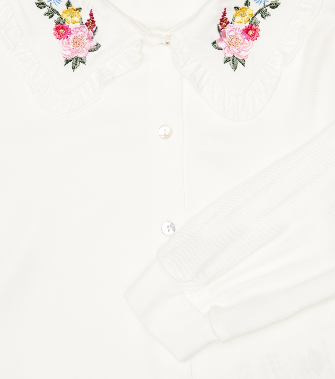 Besticktes Hemd aus Twill | Monnalisa