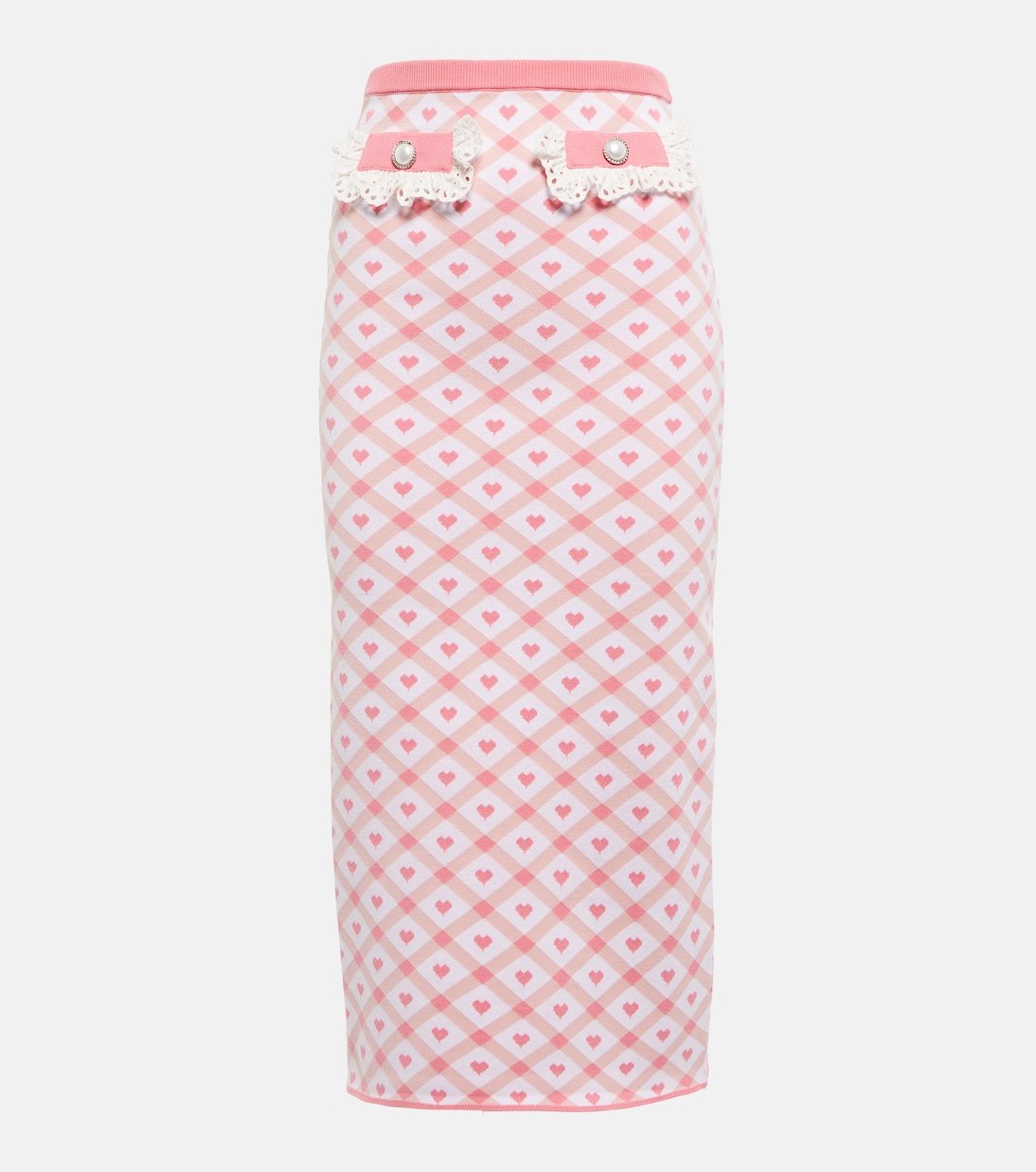 Falda midi de jacquard a cuadros | Alessandra Rich