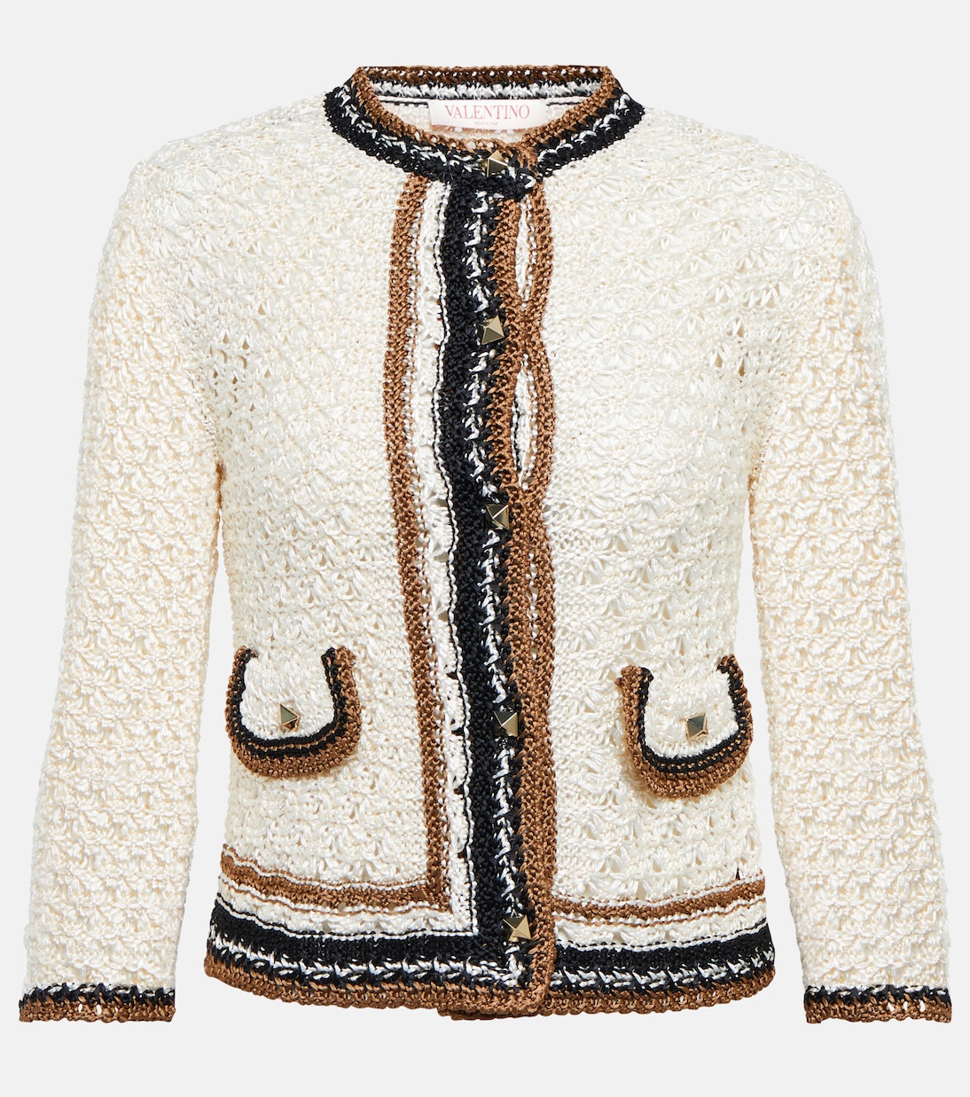 Cardigan in maglia di crochet | Valentino