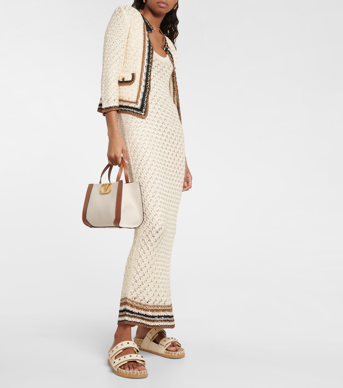 Cardigan in maglia di crochet | Valentino