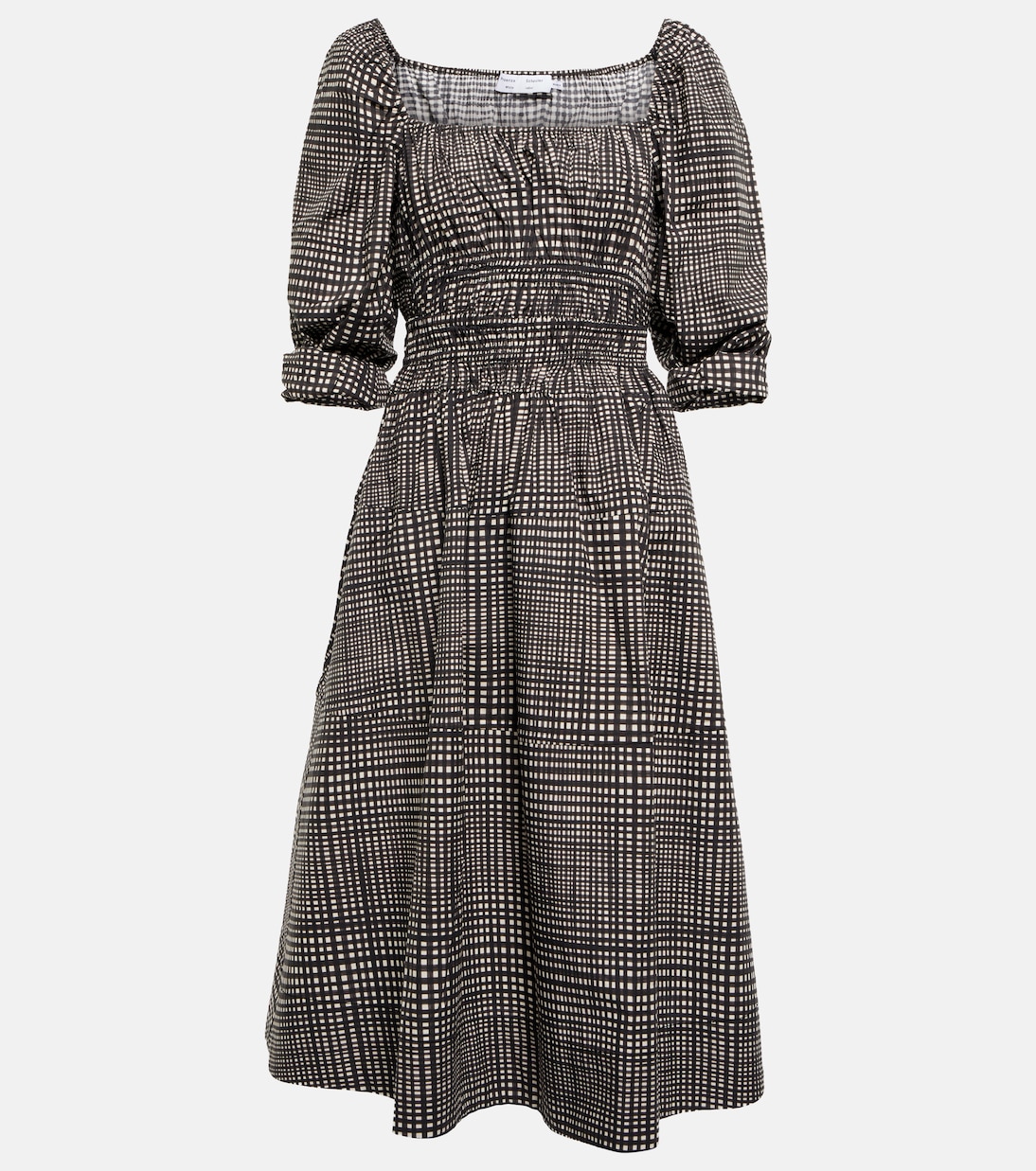 White Label - Abito midi in popeline di cotone a quadri | Proenza Schouler