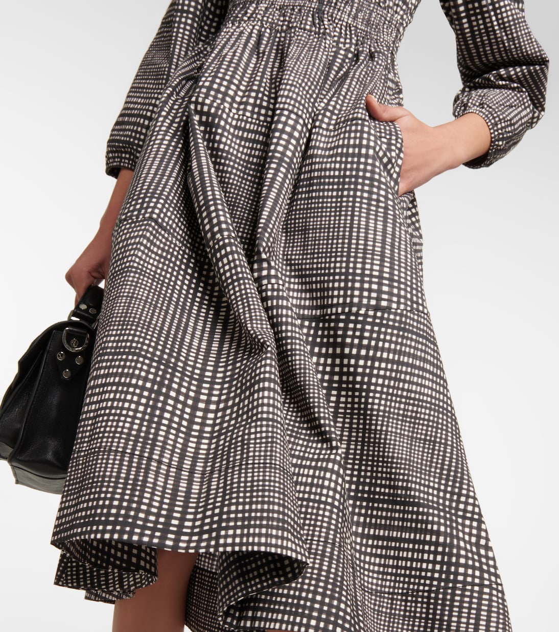 White Label - Abito midi in popeline di cotone a quadri | Proenza Schouler