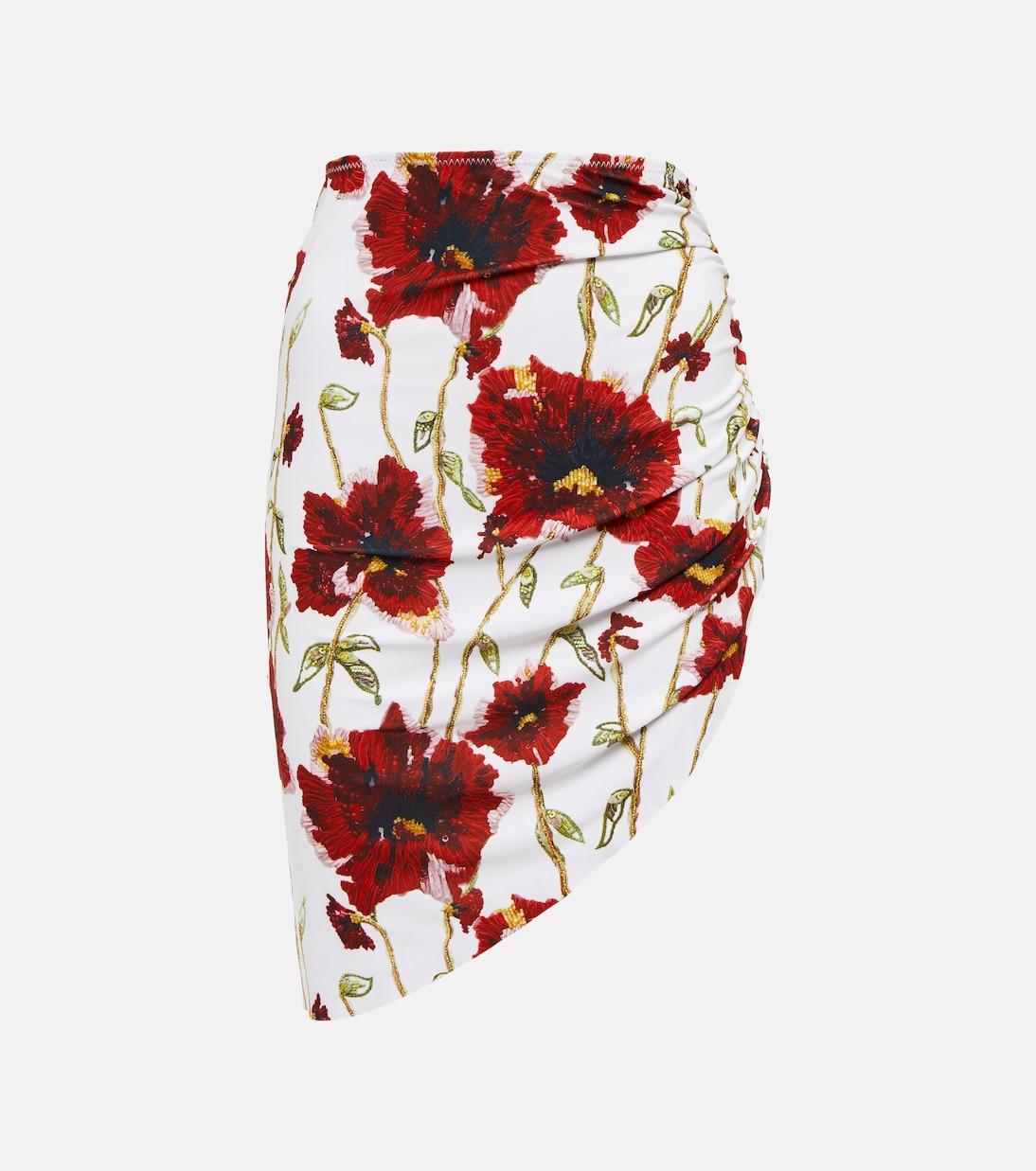 Mini-jupe asymétrique à fleurs | Norma Kamali