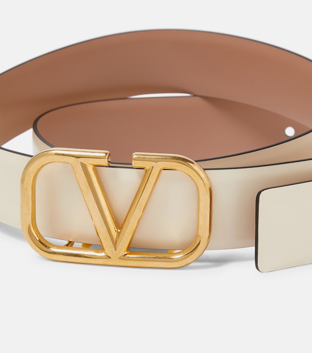 Cintura Reversibile in Pelle con Logo V di Valentino Garavani, Modello 30, Stile Giovanile