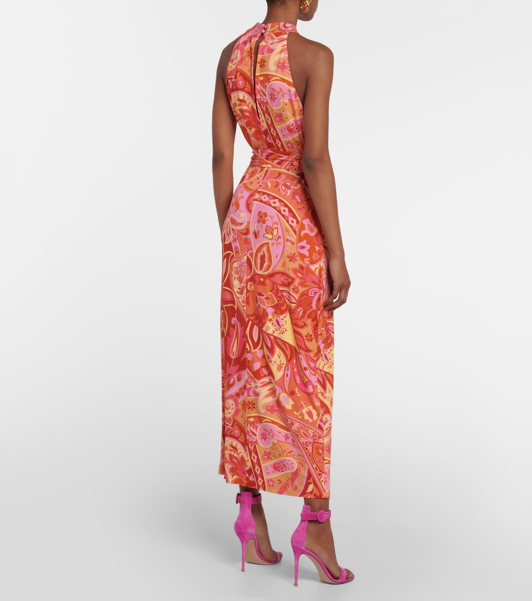 Celeste printed crêpe de chine midi dress | Rixo