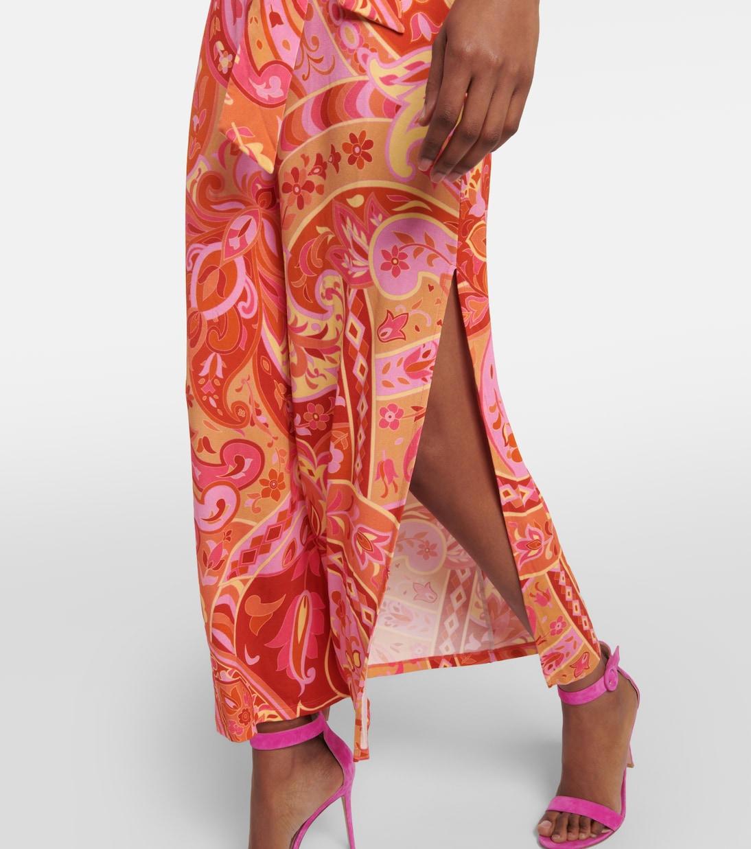 Celeste printed crêpe de chine midi dress | Rixo