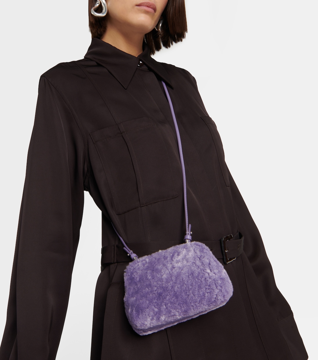 Goji Micro shearling shoulder bag | Jil Sander