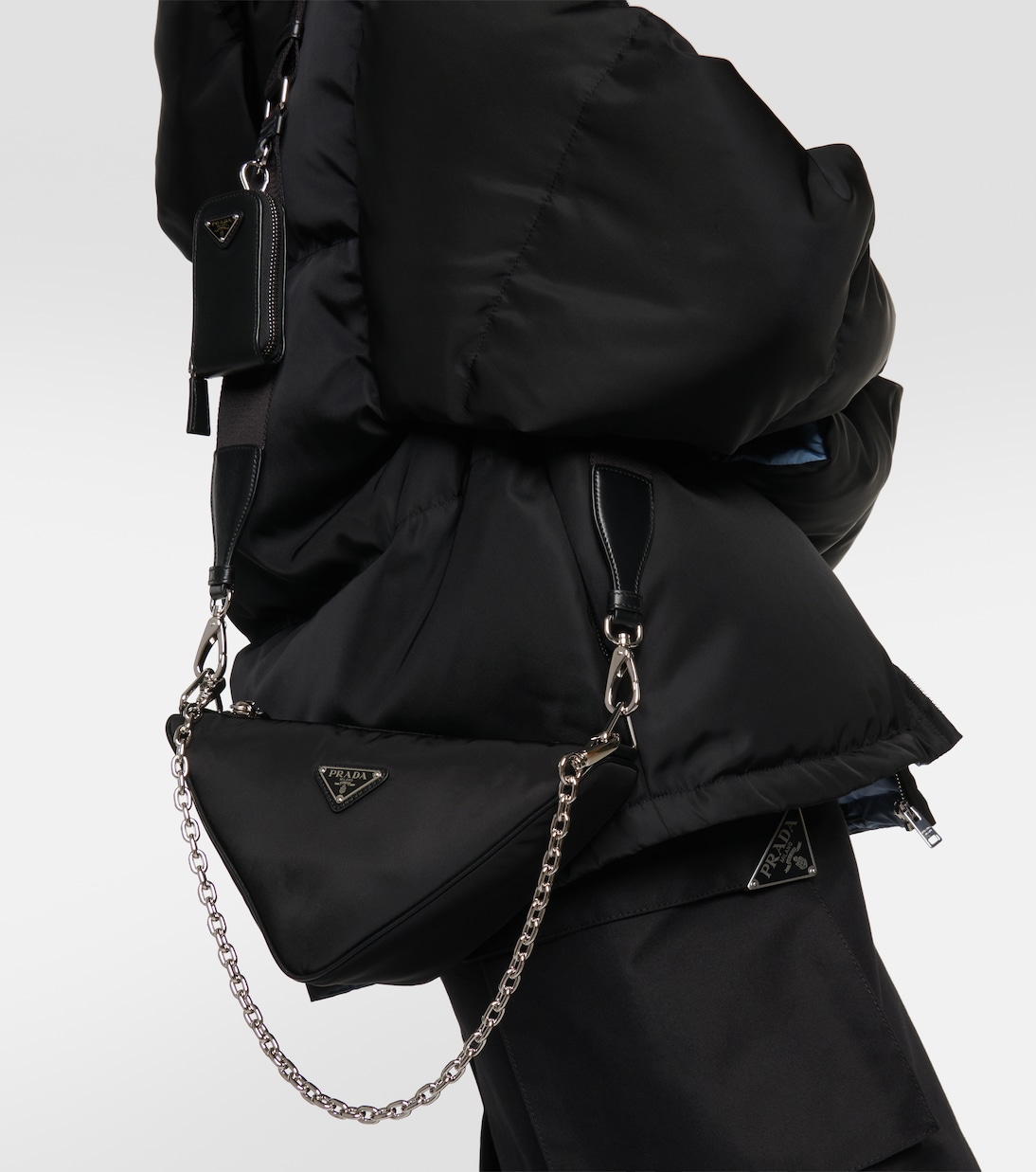 Re Nylon Small shoulder bag in black Prada Mytheresa