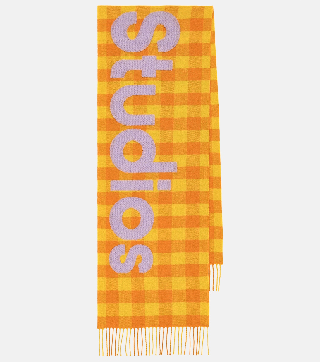 Logo checked wool-blend scarf | Acne Studios