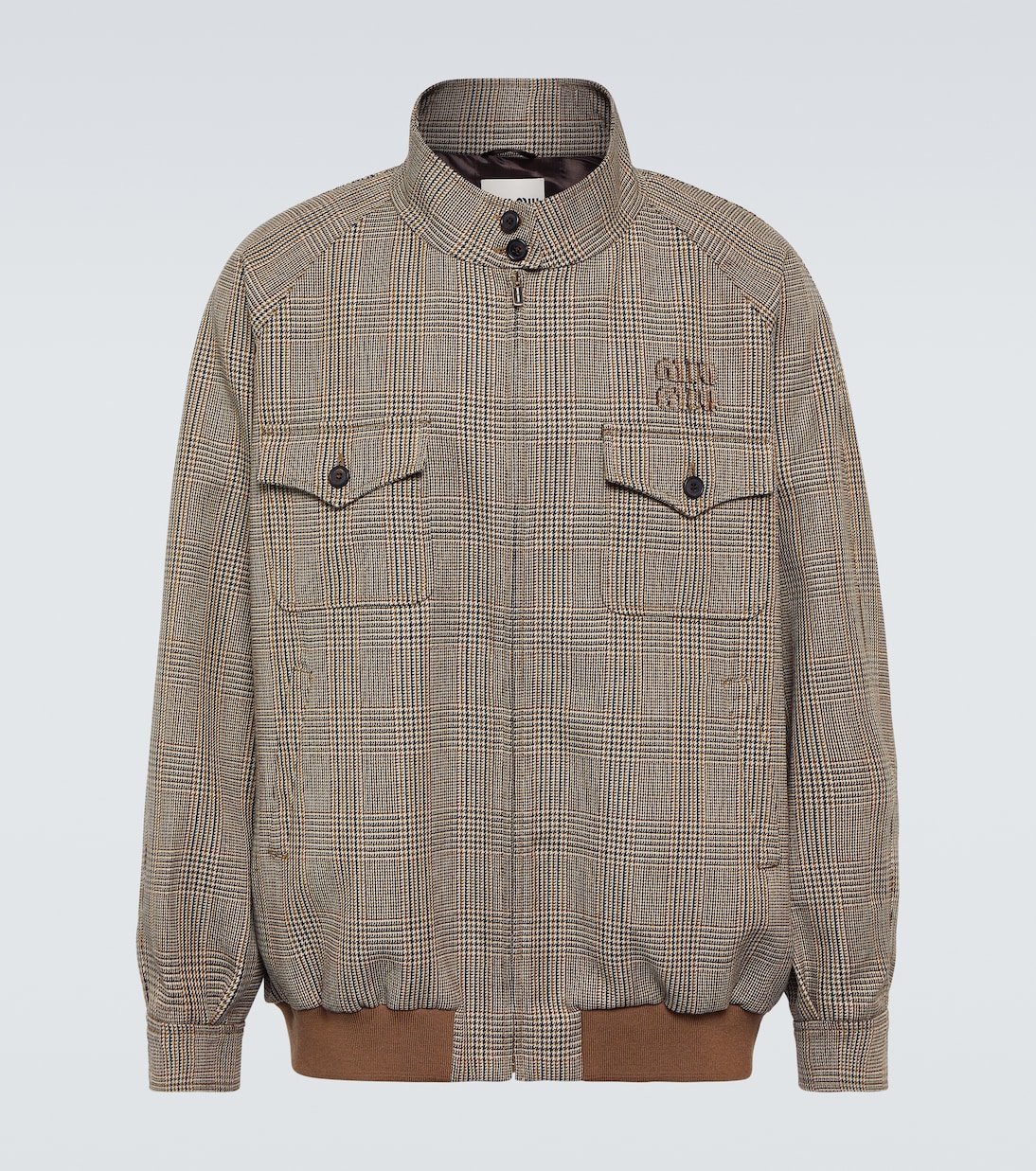 Prince of Wales wool blouson jacket | Miu Miu
