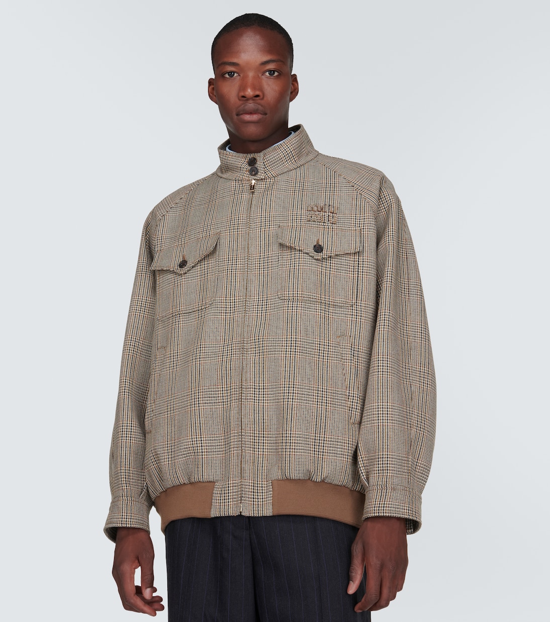 Prince of Wales wool blouson jacket | Miu Miu