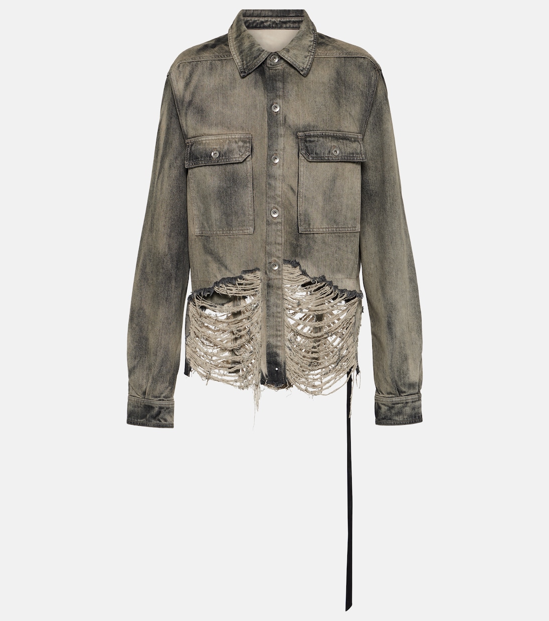 DRKSHDW sobrecamisa en denim cropped | Rick Owens