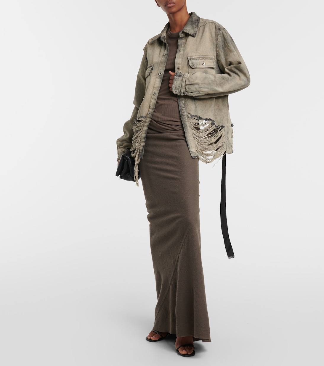 DRKSHDW sobrecamisa en denim cropped | Rick Owens