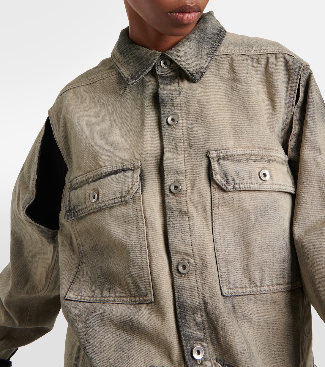 DRKSHDW sobrecamisa en denim cropped | Rick Owens