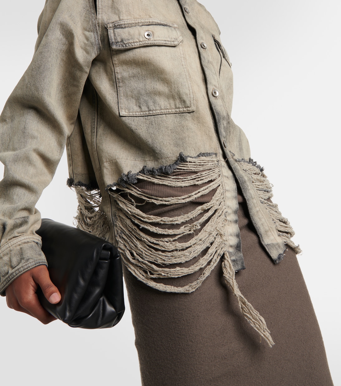 DRKSHDW sobrecamisa en denim cropped | Rick Owens