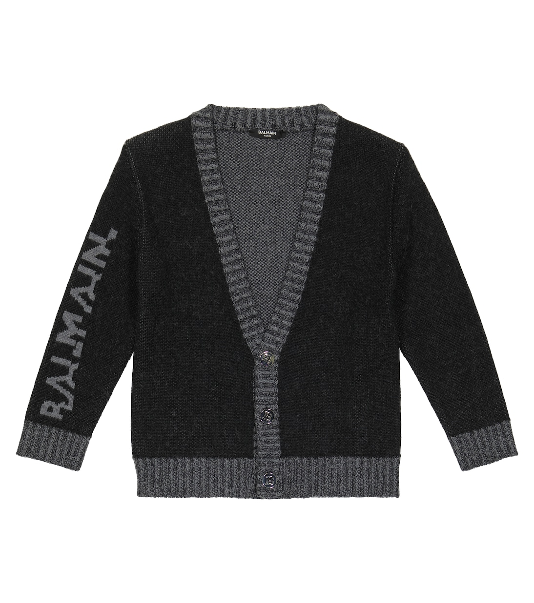 Cardigan en intarsia à logo | Balmain Kids