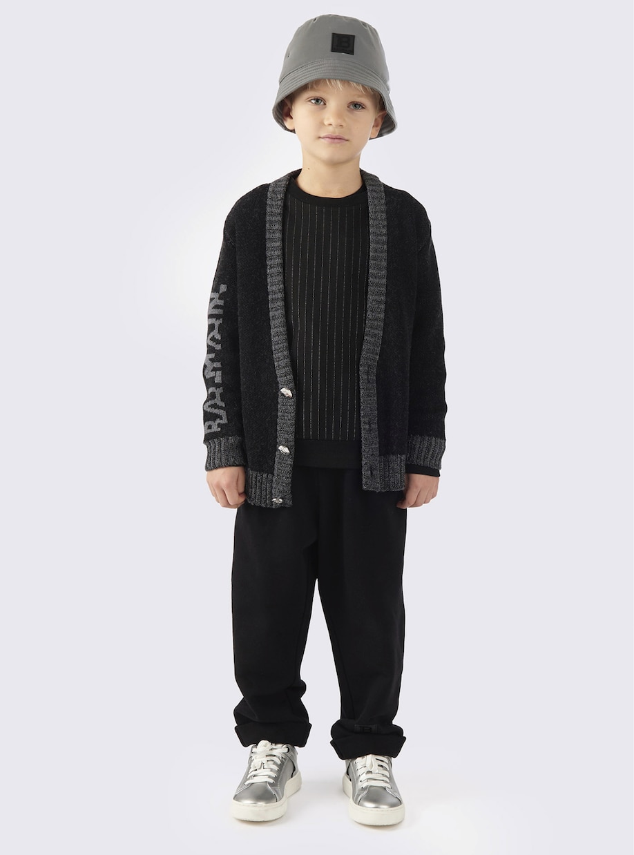 Cardigan en intarsia à logo | Balmain Kids